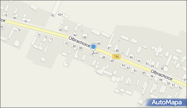 Olbrachcice, Olbrachcice, 67, mapa Olbrachcice