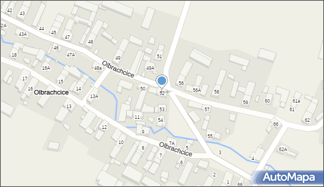 Olbrachcice, Olbrachcice, 52, mapa Olbrachcice