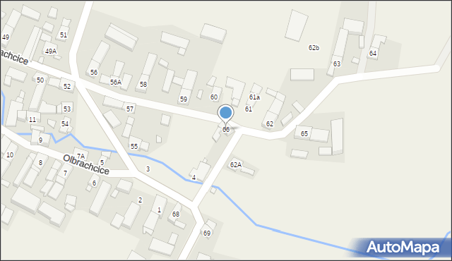 Olbrachcice, Olbrachcice, 66, mapa Olbrachcice