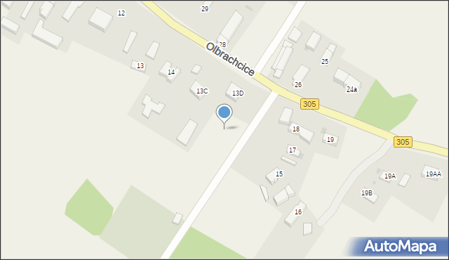 Olbrachcice, Olbrachcice, 13e, mapa Olbrachcice