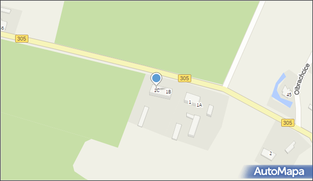 Olbrachcice, Olbrachcice, 1C, mapa Olbrachcice