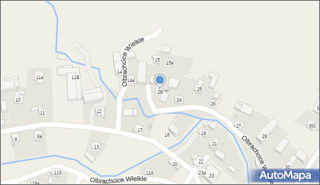 Olbrachcice Wielkie, Olbrachcice Wielkie, 16, mapa Olbrachcice Wielkie