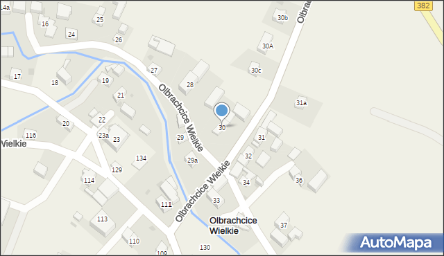 Olbrachcice Wielkie, Olbrachcice Wielkie, 30, mapa Olbrachcice Wielkie