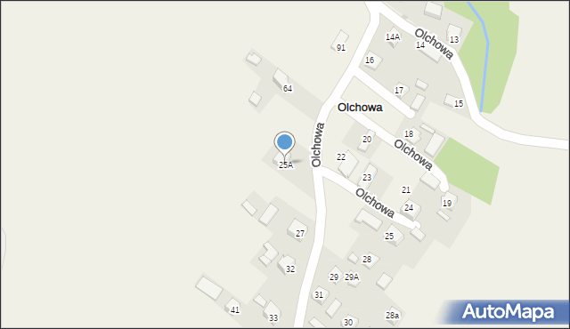 Olchowa, Olchowa, 25A, mapa Olchowa