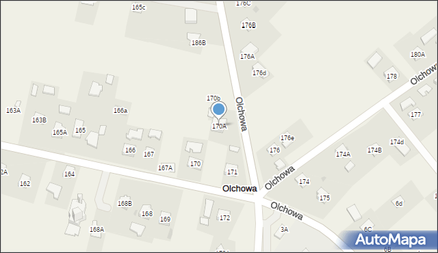 Olchowa, Olchowa, 170A, mapa Olchowa
