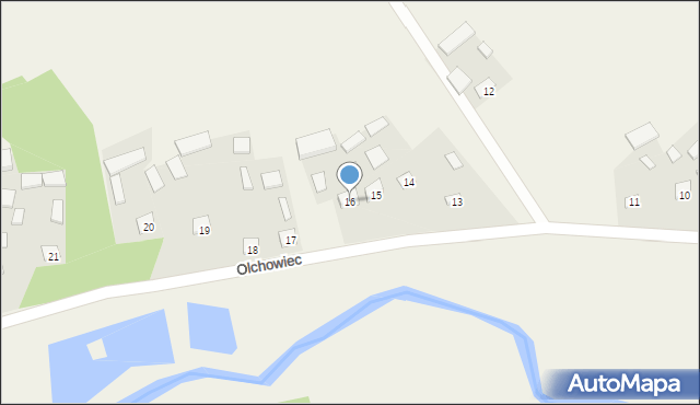 Olchowiec, Olchowiec, 16, mapa Olchowiec