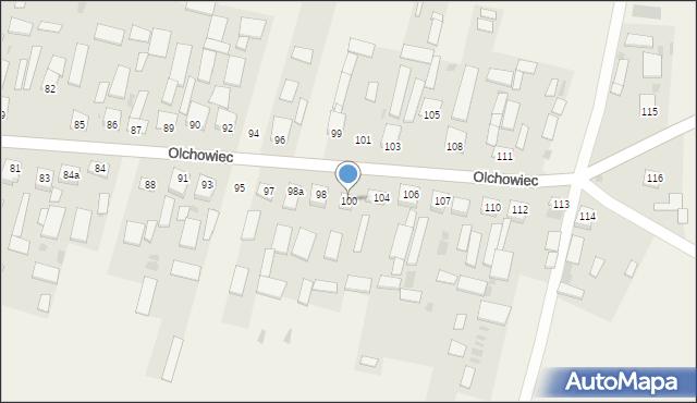 Olchowiec, Olchowiec, 100, mapa Olchowiec