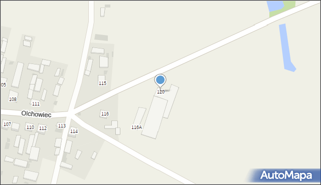 Olchowiec, Olchowiec, 120, mapa Olchowiec