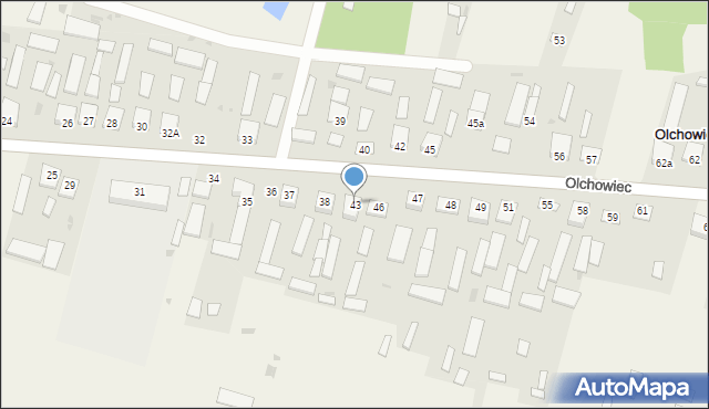 Olchowiec, Olchowiec, 43, mapa Olchowiec