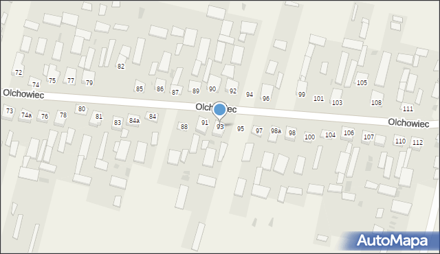 Olchowiec, Olchowiec, 93, mapa Olchowiec