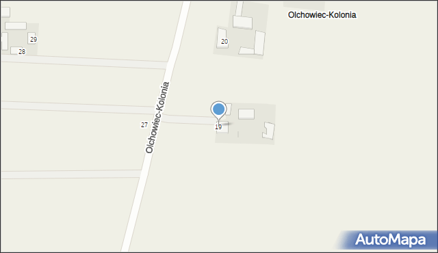 Olchowiec-Kolonia, Olchowiec-Kolonia, 19, mapa Olchowiec-Kolonia