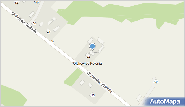 Olchowiec-Kolonia, Olchowiec-Kolonia, 44A, mapa Olchowiec-Kolonia