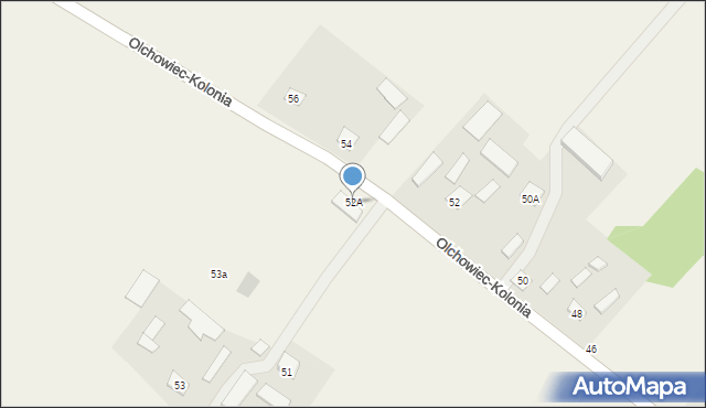 Olchowiec-Kolonia, Olchowiec-Kolonia, 52A, mapa Olchowiec-Kolonia