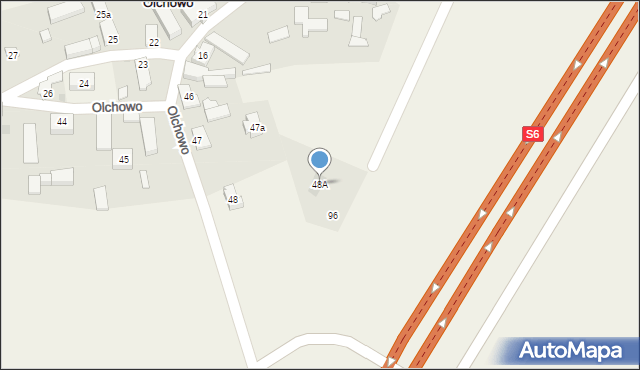 Olchowo, Olchowo, 48A, mapa Olchowo