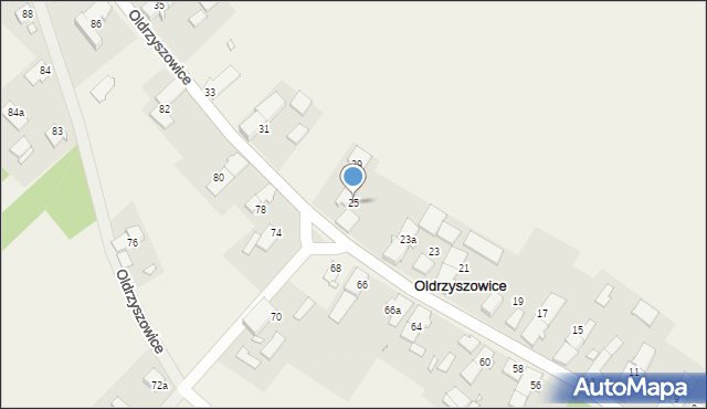 Oldrzyszowice, Oldrzyszowice, 25, mapa Oldrzyszowice