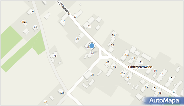 Oldrzyszowice, Oldrzyszowice, 74, mapa Oldrzyszowice