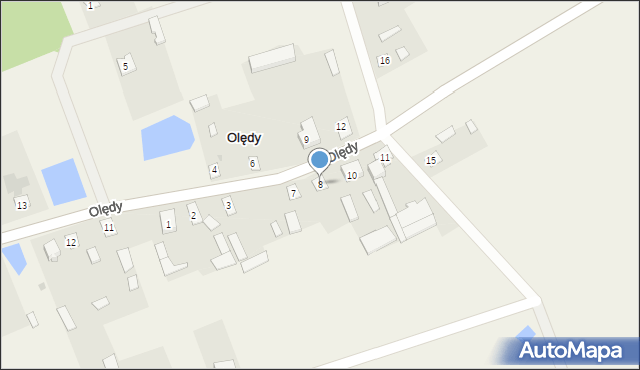Olędy, Olędy, 8, mapa Olędy