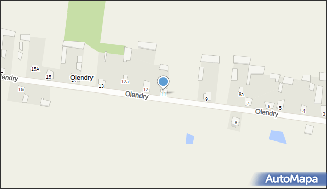 Olendry, Olendry, 11, mapa Olendry