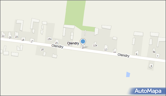 Olendry, Olendry, 13, mapa Olendry