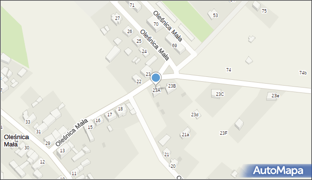 Oleśnica Mała, Oleśnica Mała, 23A, mapa Oleśnica Mała