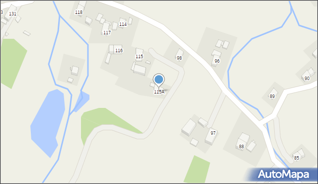 Oleszna Podgórska, Oleszna Podgórska, 115A, mapa Oleszna Podgórska