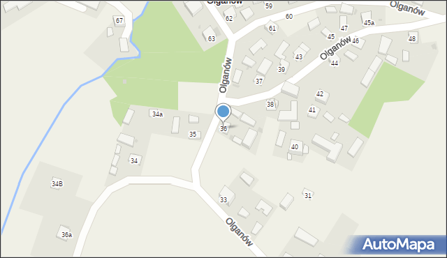 Olganów, Olganów, 36, mapa Olganów