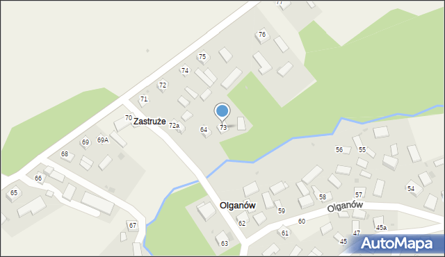 Olganów, Olganów, 73, mapa Olganów