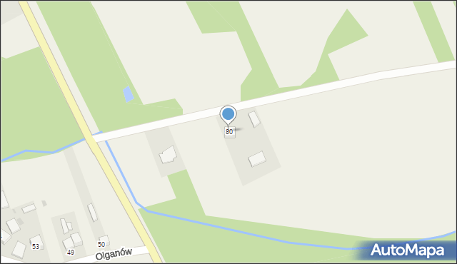 Olganów, Olganów, 80, mapa Olganów