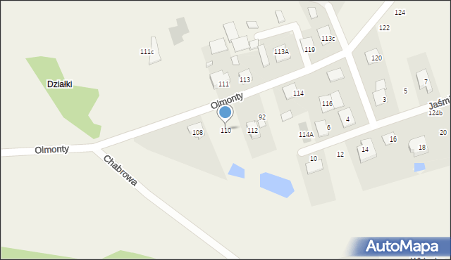 Olmonty, Olmonty, 110, mapa Olmonty