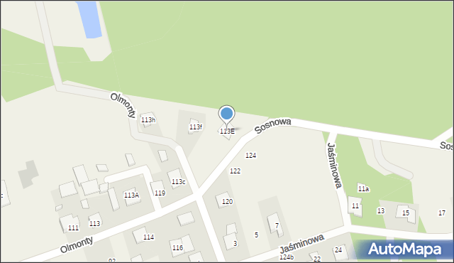 Olmonty, Olmonty, 113E, mapa Olmonty