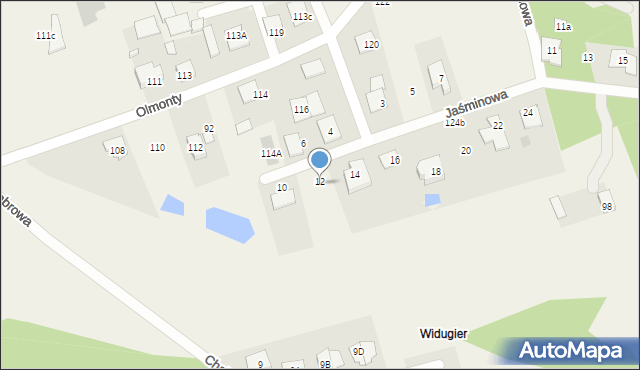 Olmonty, Olmonty, 116B, mapa Olmonty