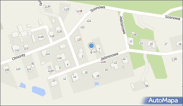 Olmonty, Olmonty, 122A, mapa Olmonty