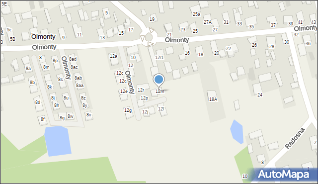 Olmonty, Olmonty, 12m, mapa Olmonty