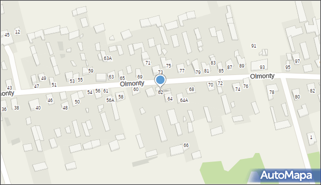 Olmonty, Olmonty, 62, mapa Olmonty