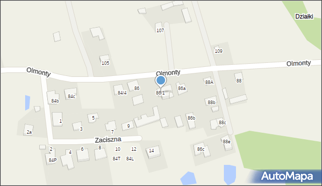 Olmonty, Olmonty, 86/1, mapa Olmonty