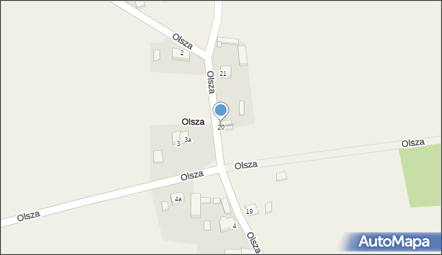 Olsza, Olsza, 20, mapa Olsza