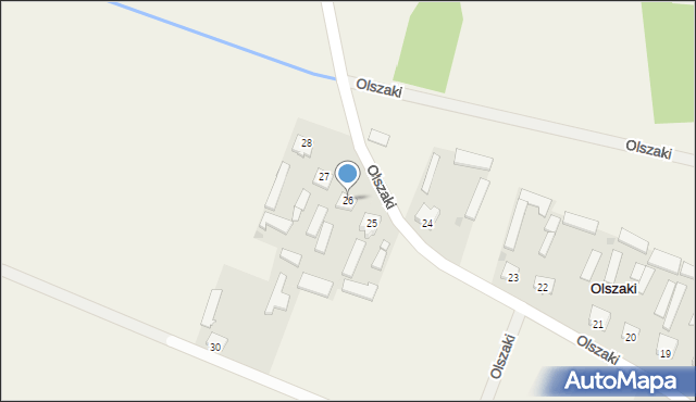 Olszaki, Olszaki, 26, mapa Olszaki