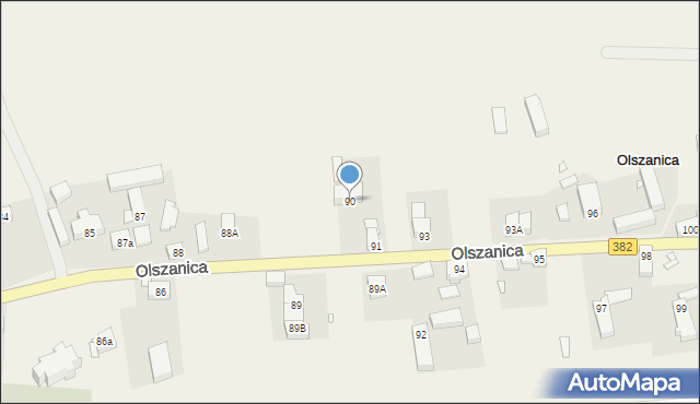 Olszanica, Olszanica, 90, mapa Olszanica