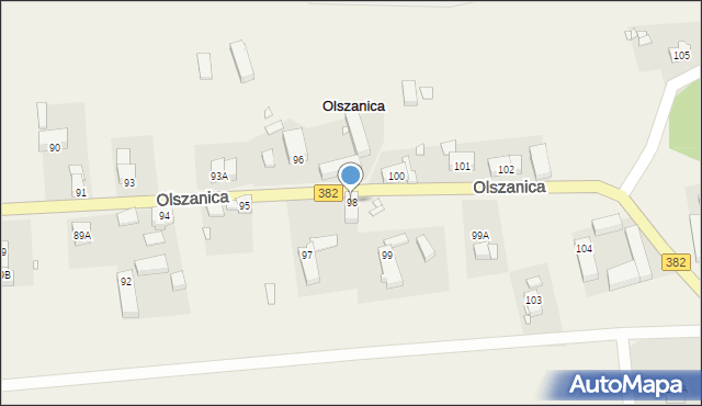 Olszanica, Olszanica, 98, mapa Olszanica