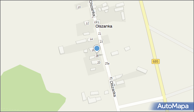 Olszanka, Olszanka, 18, mapa Olszanka