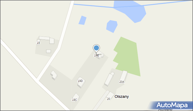 Olszany, Olszany, 19E, mapa Olszany