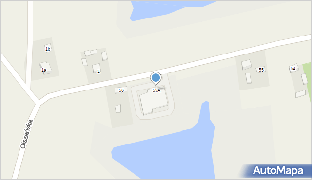 Olszany, Olszany, 55A, mapa Olszany