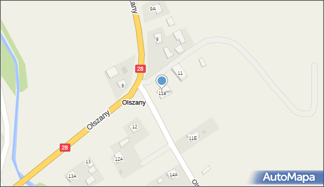 Olszany, Olszany, 11a, mapa Olszany