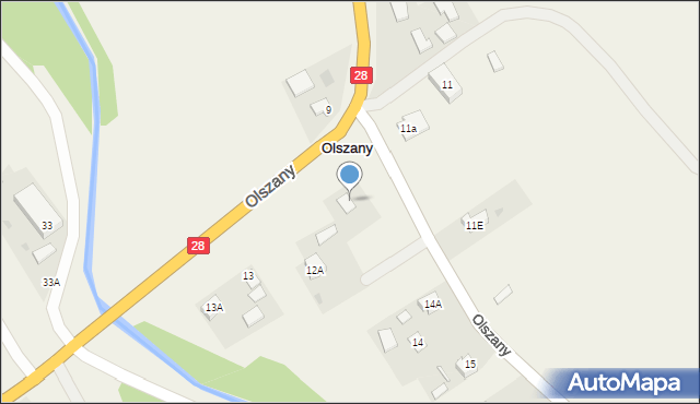 Olszany, Olszany, 12, mapa Olszany