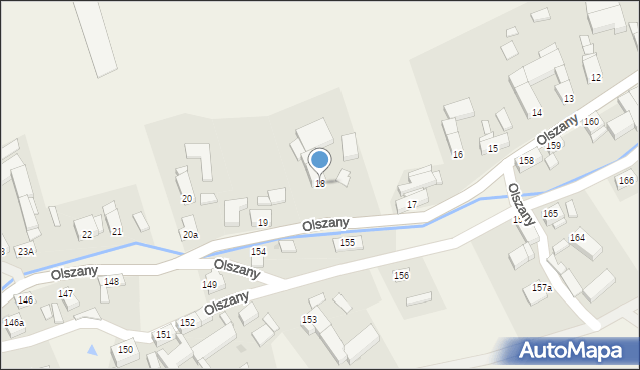 Olszany, Olszany, 18, mapa Olszany