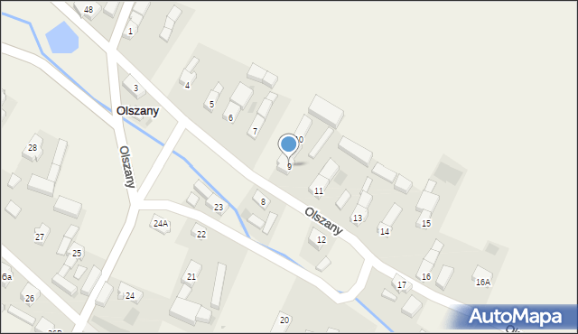 Olszany, Olszany, 9, mapa Olszany