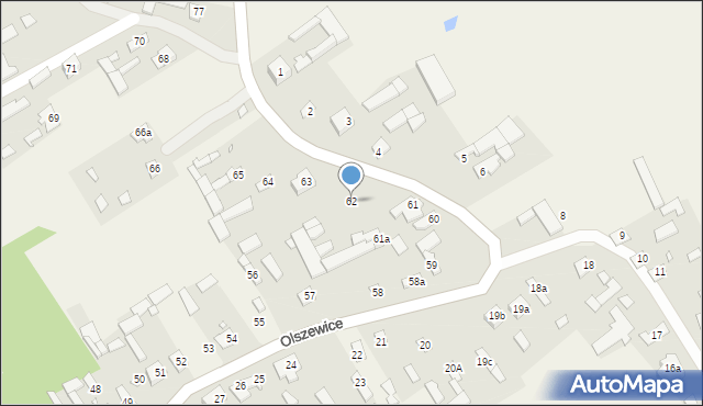 Olszewice, Olszewice, 62, mapa Olszewice