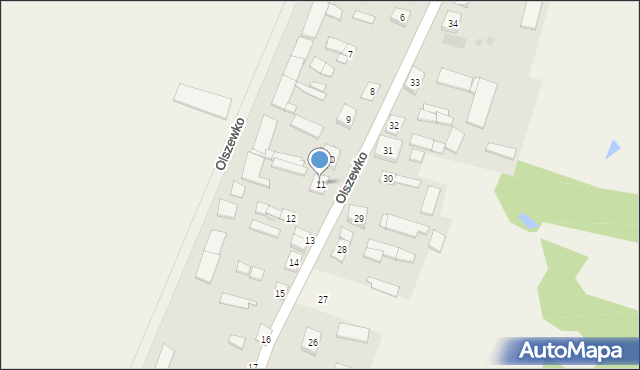 Olszewko, Olszewko, 11, mapa Olszewko