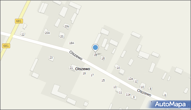 Olszewo, Olszewo, 18, mapa Olszewo