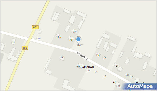 Olszewo, Olszewo, 18A, mapa Olszewo